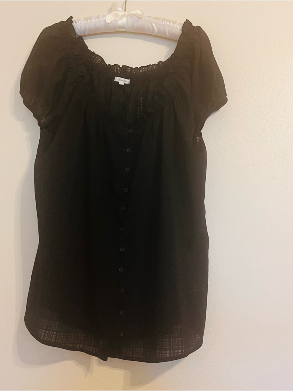 Maurices Black Button-Front Chiffon Blouse XXL